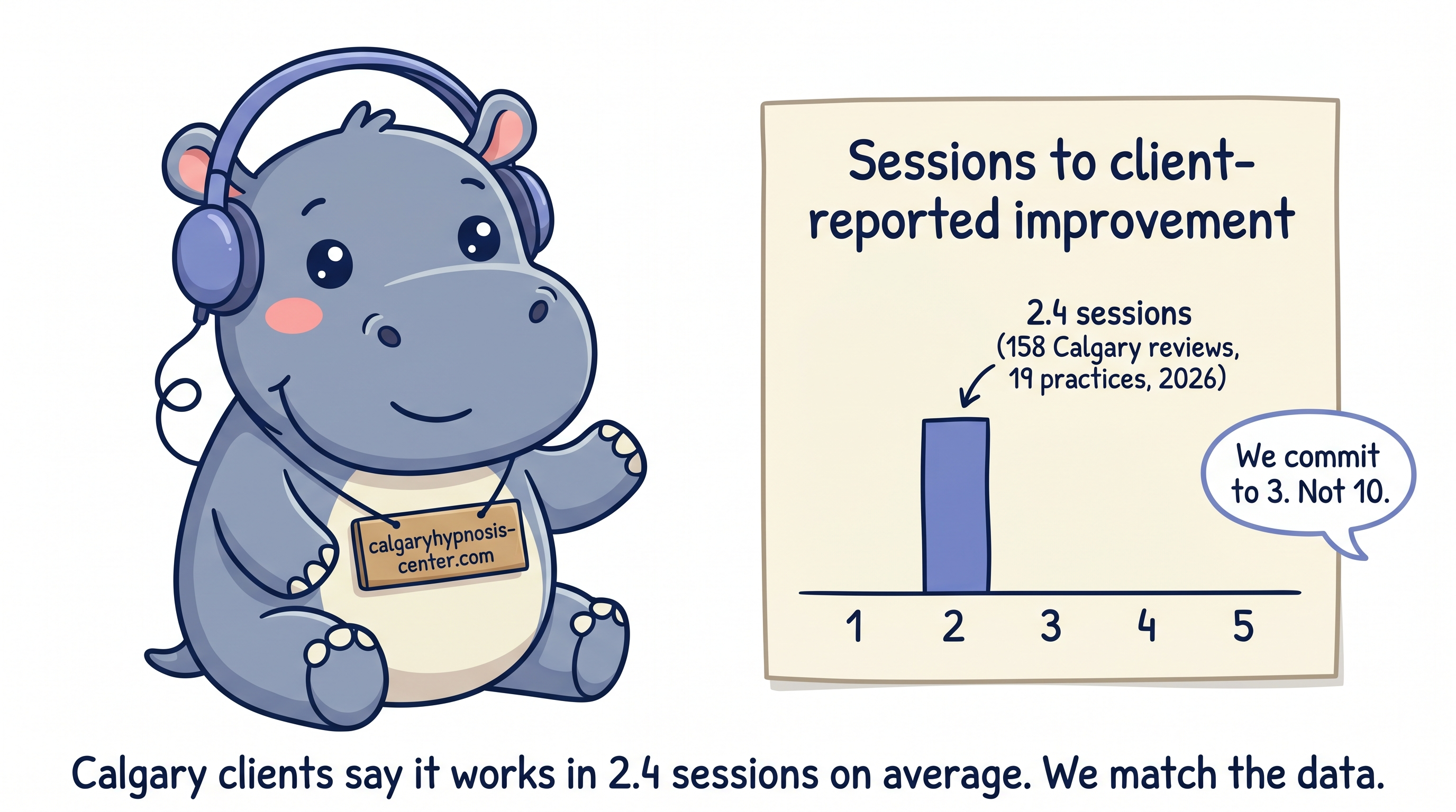 Calgary hypnotherapy review data shows 2.4 sessions average to client-reported improvement