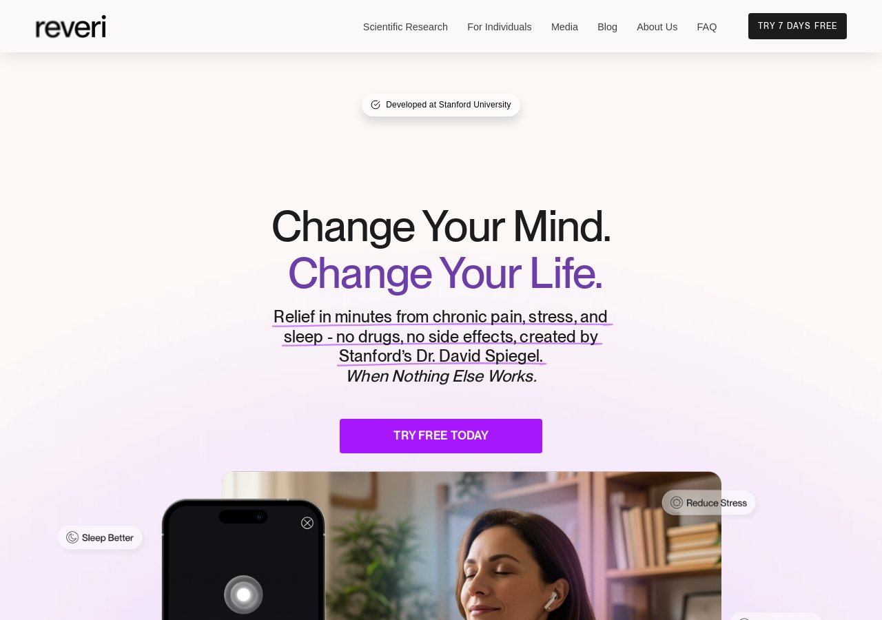 Reveri's official homepage at reveri.com, captured July 2026